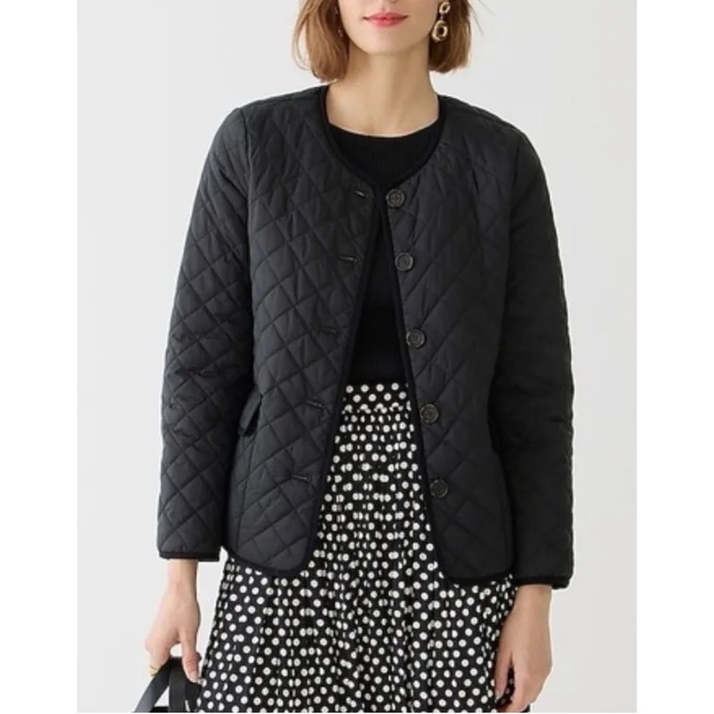 J. Crew Quilted Puffer Lady Jacket with PrimaLoft Black